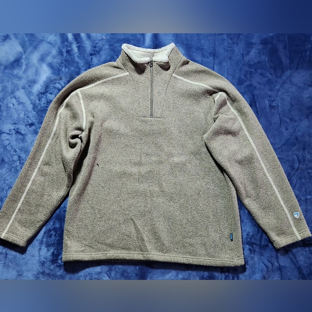 Kuhl Sweater Brown Alfpaca Fleece Quarter Zip Pullover Outdoors Men XXL